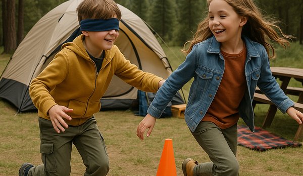 Brincadeiras para crianças no camping
