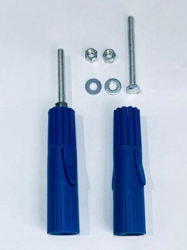 Como criar postes de abrigo e sustentacao: dois kits de ponteiras para montar postes para abrigo e sustentação.