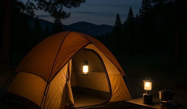 Como iluminar o camping à noite