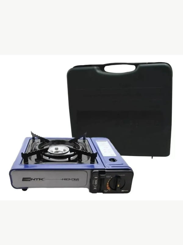 Equipamentos recomendados pelo Guia do Campista: kit com maleta e fogareiro NTK.
