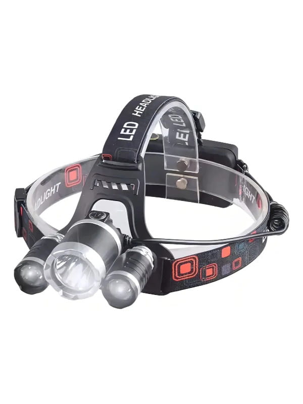 Equipamentos recomendados pelo Guia do Campista: lanterna de cabeça recarregável com 3 leds.